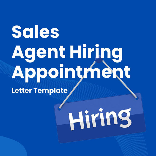 Sales Agent Hiring Appointment Letter Template